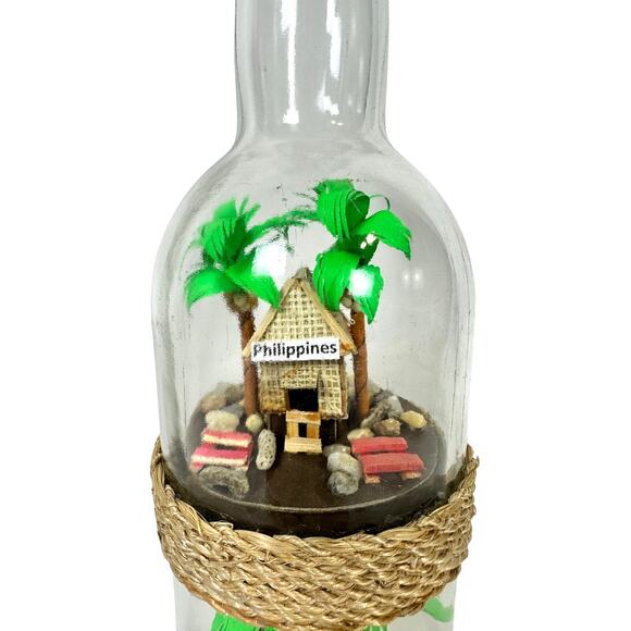 Double Bahay Kubo Philippines Bottle Folk Art Souvenir - Picture 2 of 7